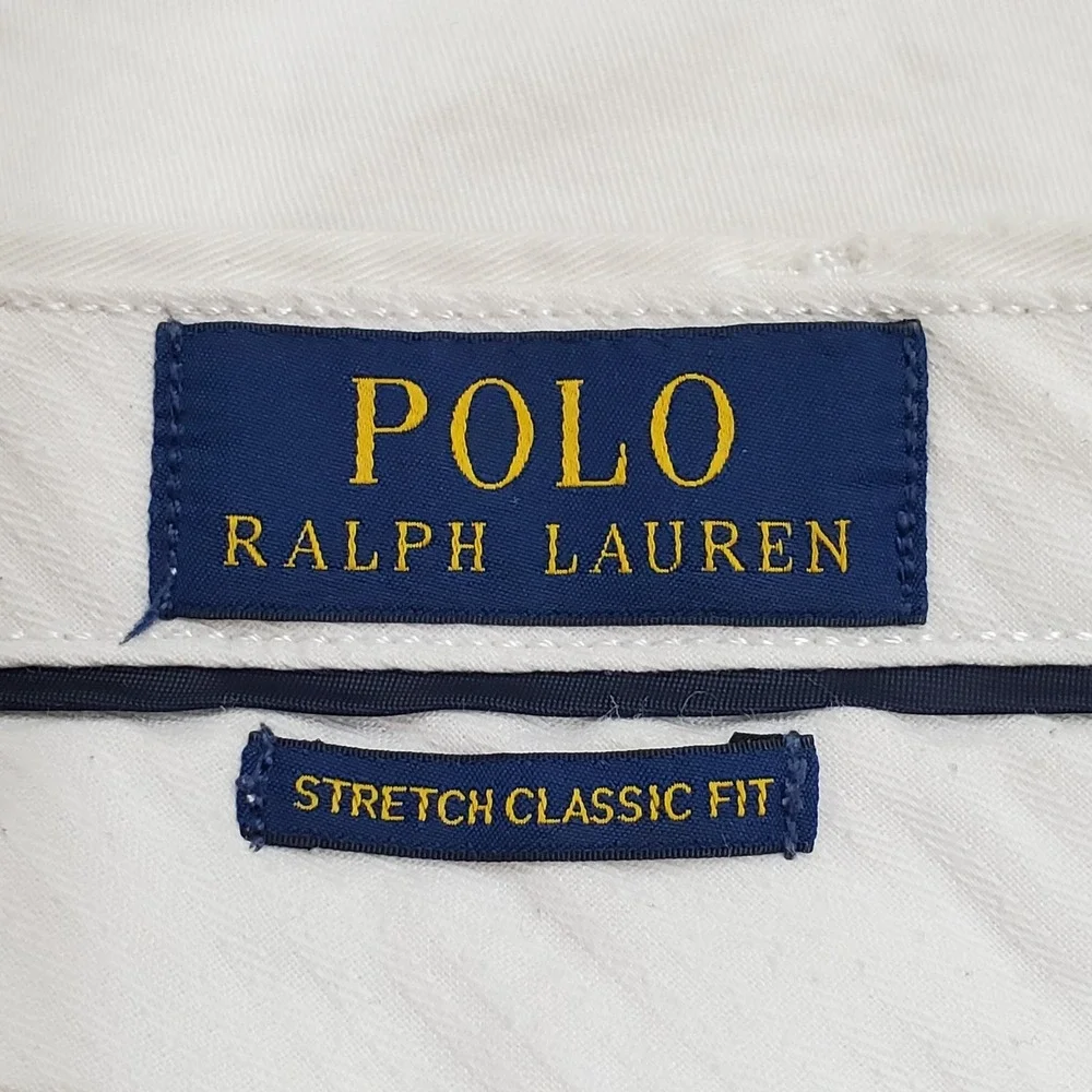 Polo Ralph Lauren Men Shorts 40 Beige Embroidered Chino Twill Stretch Pony AOP